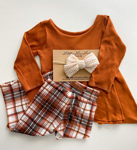 Plaid Legging & Peplum Set