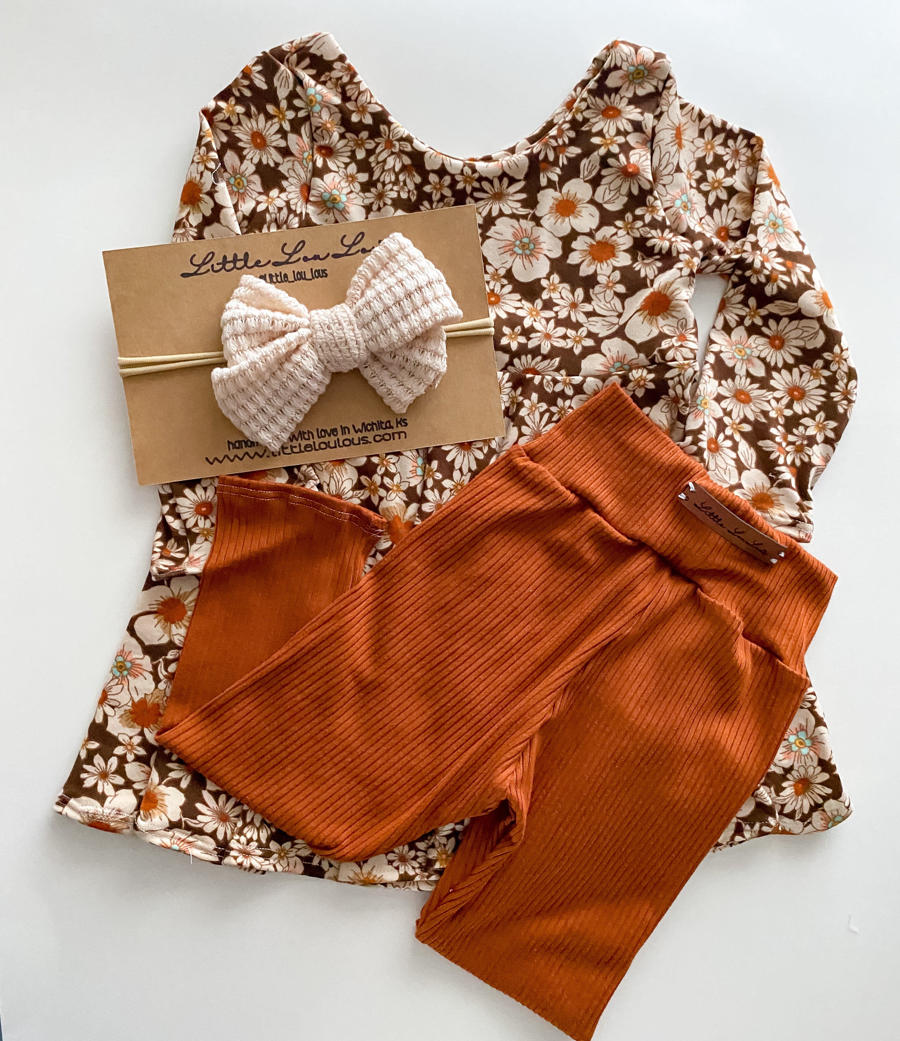 Brown floral Legging & Peplum Set