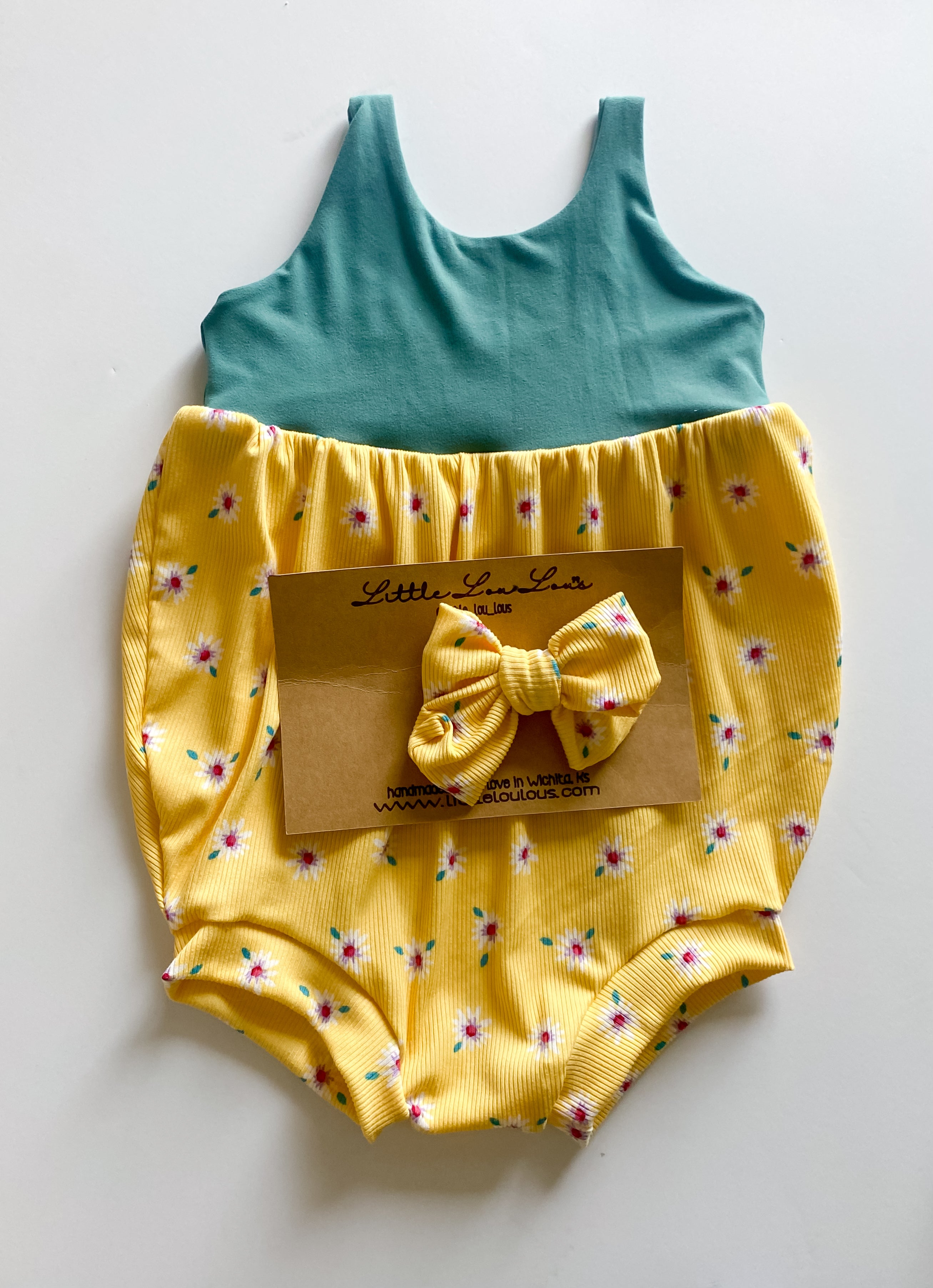 Yellow Daisy Bubble Romper