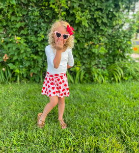 Strawberry Ribbed Skirted Bummies