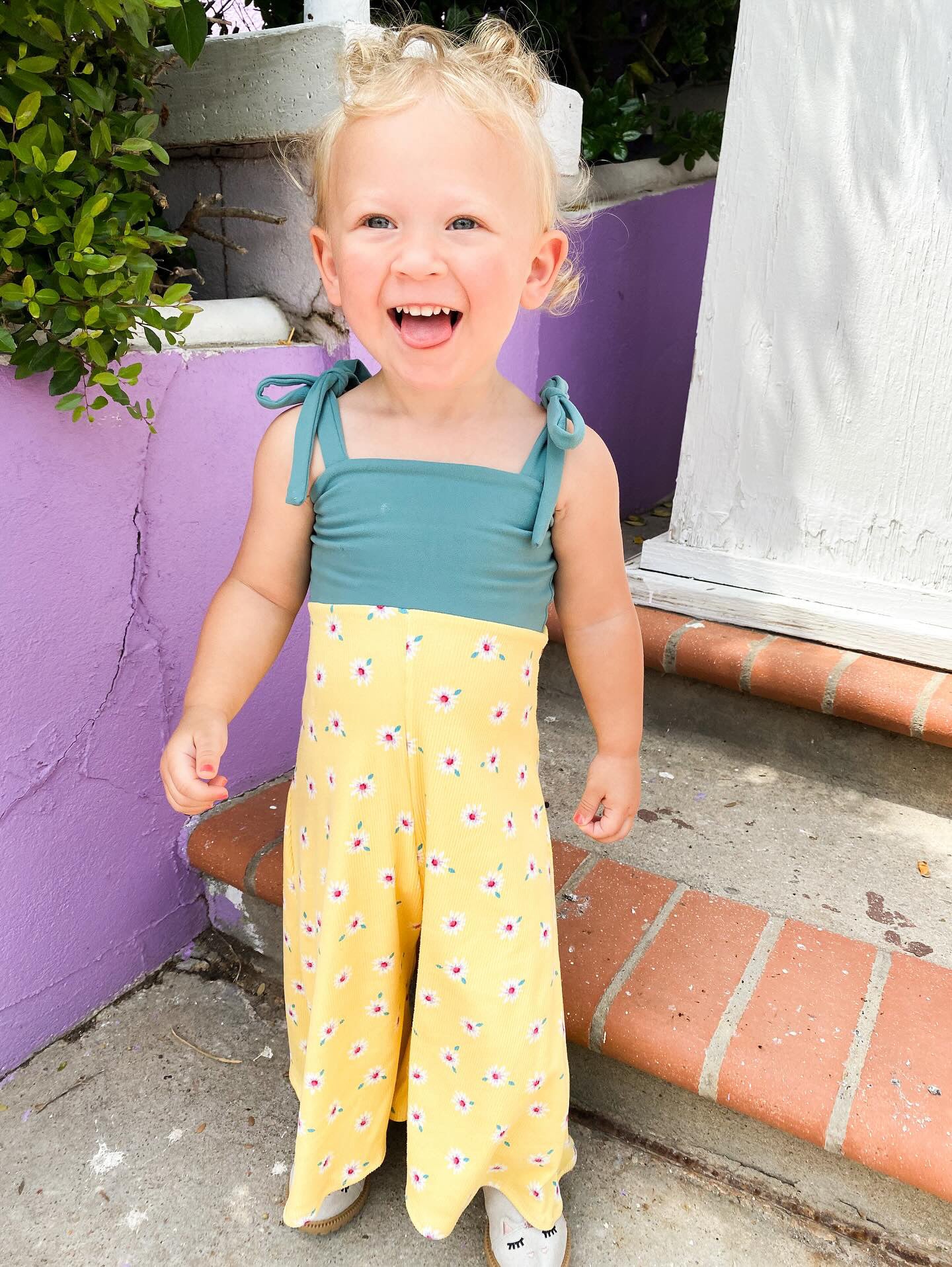 Yellow Daisy Tie Romper