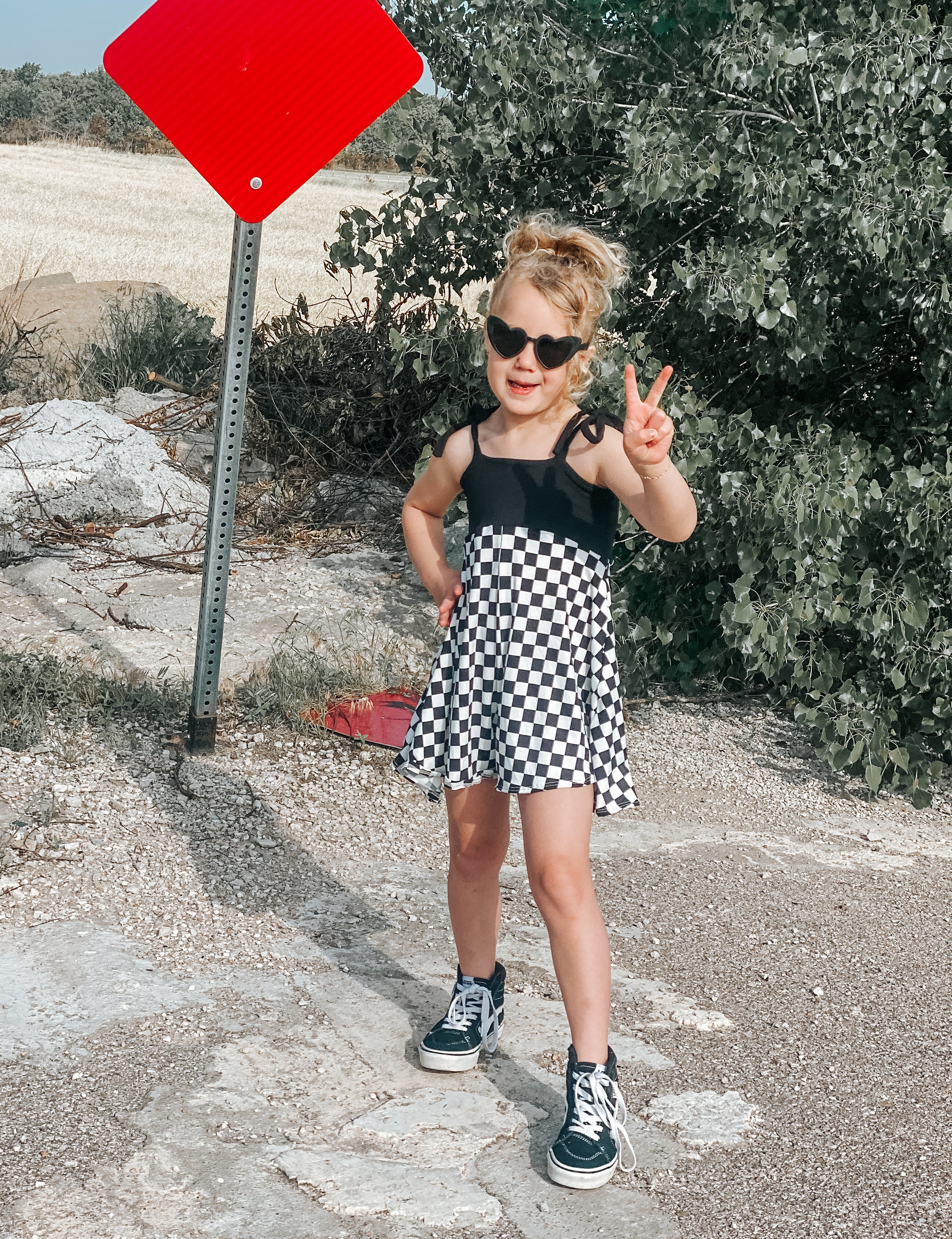 Black Checkered Romper