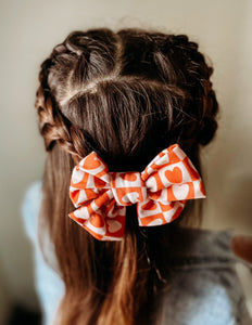 Checkered Heart Bow