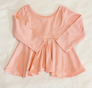 Pink Ribbed Peplum